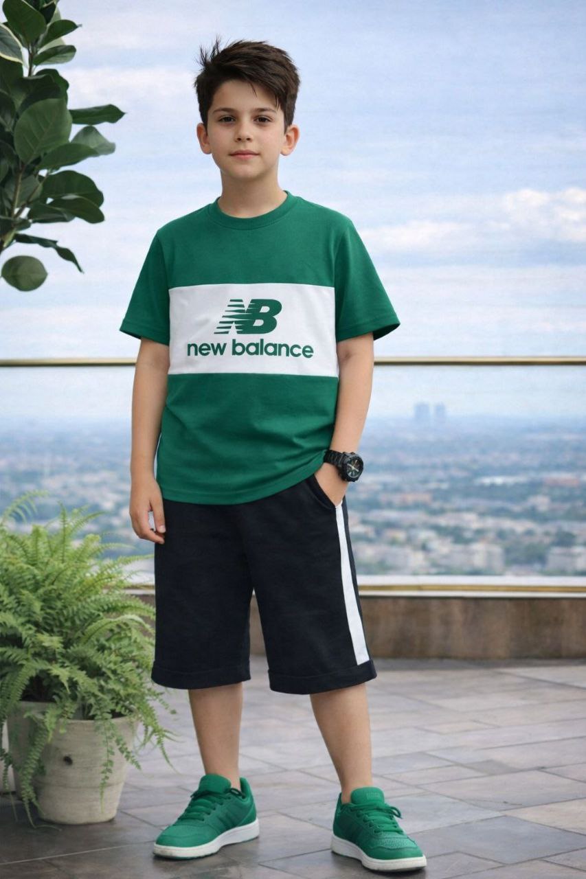 تیشرت شلوارک طرح NB new balance - تصویر 2